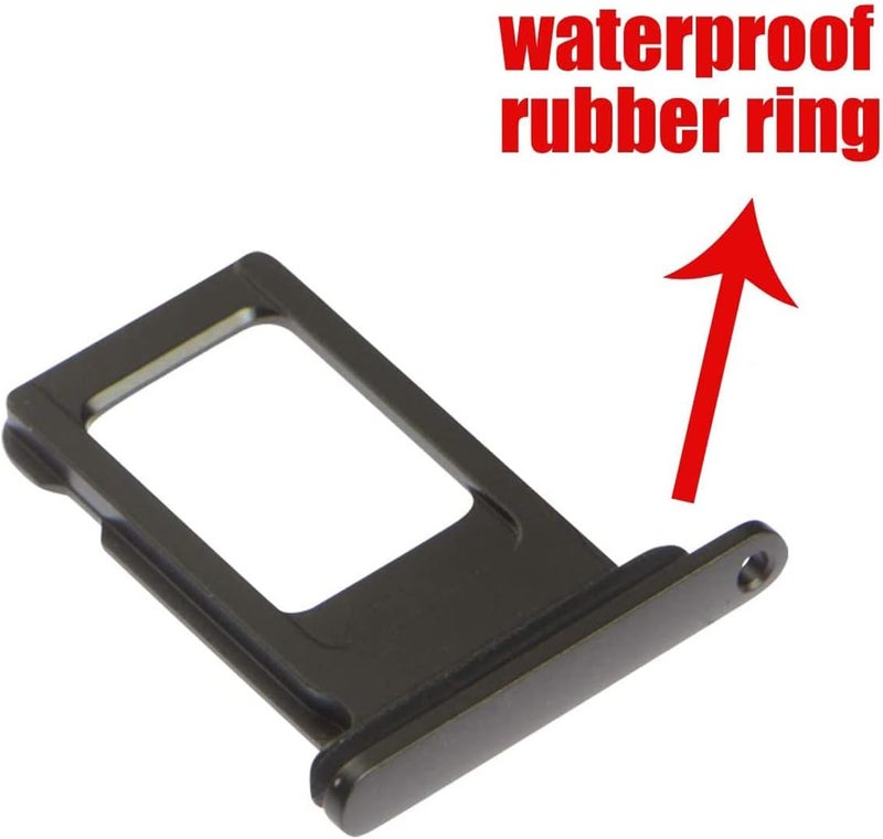 Perzework SIM Card Tray Holder Slot Replacement for iPhone 11 (Black) with Waterproof Rubber Ring and Eject Pin (Single Sim Version) - Image 2