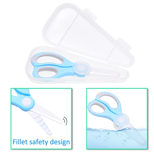 Kare Kind Kare & Kind Ceramic Baby Food Scissors - Blue - With Dust Cover and Storage Case - Cut Baby Food Easily - Ideal for Noodles, Meat, Chicken, Veggies and Fruits (Blue - 1 Pack) - Image 5