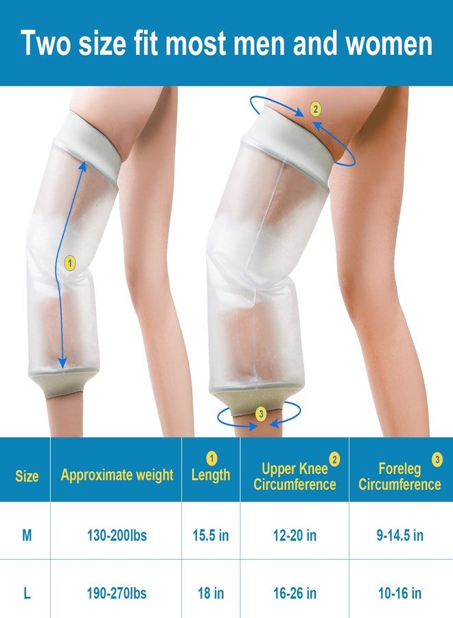 Divvsck Waterproof Knee Cast Cover for Shower,Watertight Cast Bag Covers- Shower Protector for Knee Replacement Surgery, Wound, Burns Reusable - Image 5