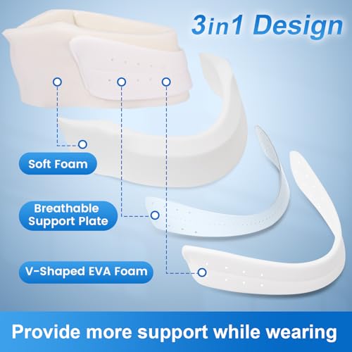Velpeau Neck Brace for Neck Pain and Strong Support, Soft Cervical Collar for Sleeping Upright, Snoozing - Stabilizes & Relieves Pressure in Spine for Women & Men (Grey, L: 16.5-19.5" / 3.5" Depth) - Image 3