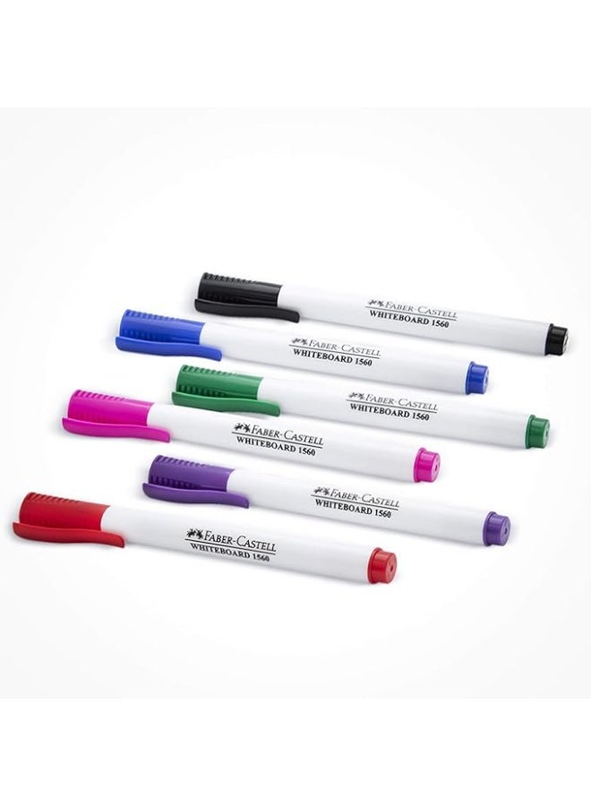 FABER-CASTELL 6-Piece Whiteboard Marker Pen Set Multicolour - Image 4