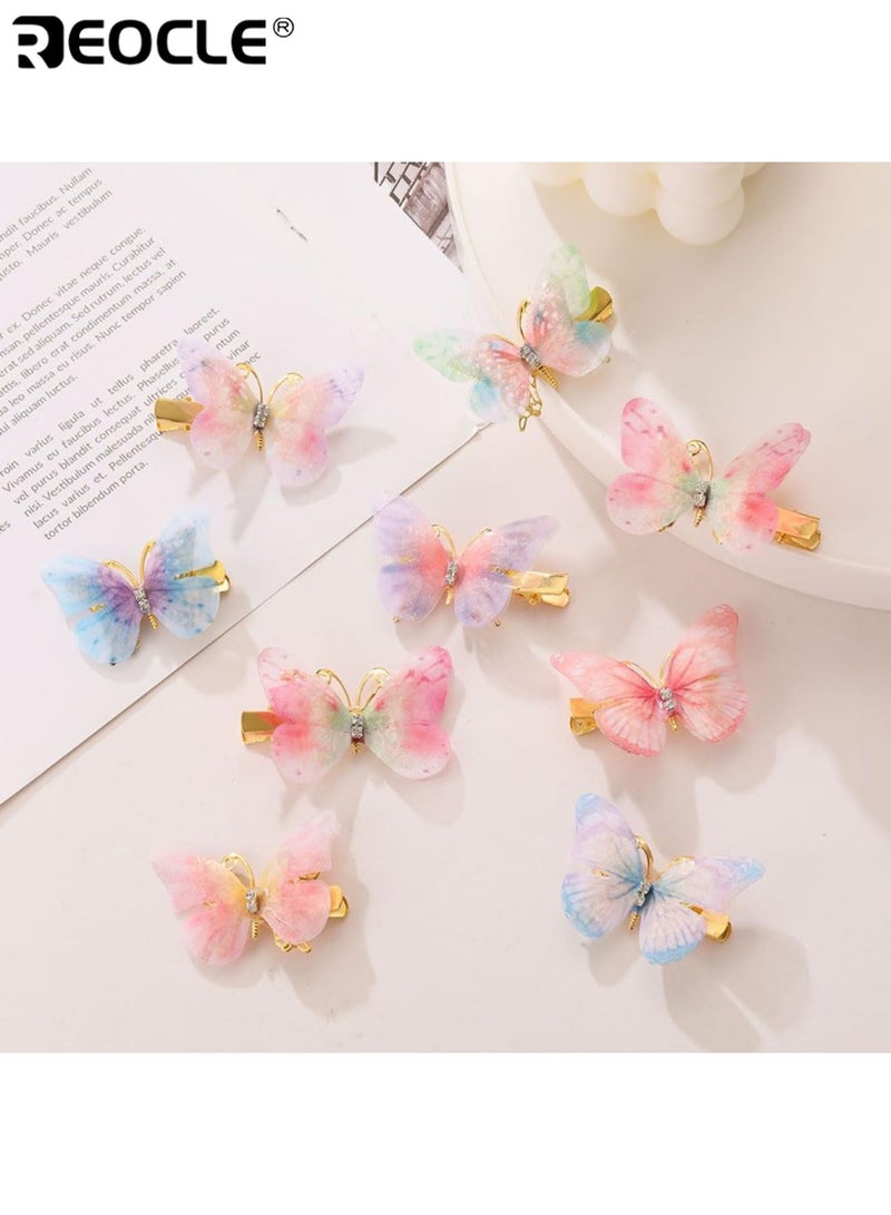 REOCLE 6 Pairs Women's Butterfly Design Hair Clips with Shimmering Finish and Durable Alloy Construction Girls Hair Accessories with Secure Hold for Casual Formal Events - Image 4