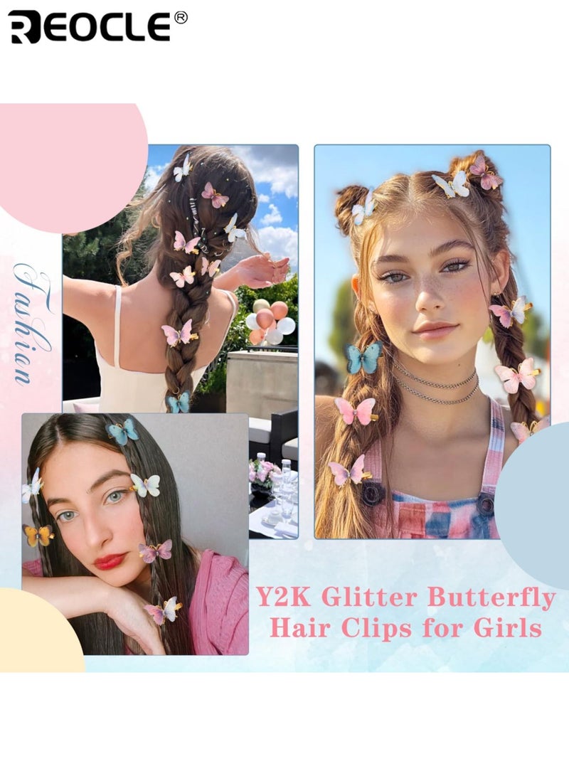 REOCLE 6 Pairs Women's Butterfly Design Hair Clips with Shimmering Finish and Durable Alloy Construction Girls Hair Accessories with Secure Hold for Casual Formal Events - Image 3