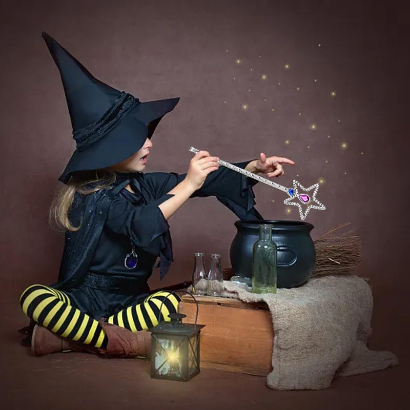 Ppxmeeudc 42Pcs Metal Magic Dress Up Princess Wand Set With 7 Different Shapes Colors Girl Dress Up Game Princess Costume Cosplay Fairy Wand Costume Accessory - Image 5