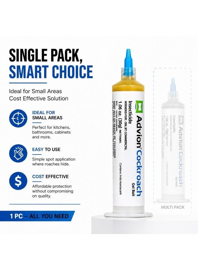 Cockroach Advion Cockroach Gel Bait 30g Powerful Roach Killer, Fast Acting Insecticide Gel for Home Kitchen & Bathroom, Long Lasting Pest Control Solution - Image 4
