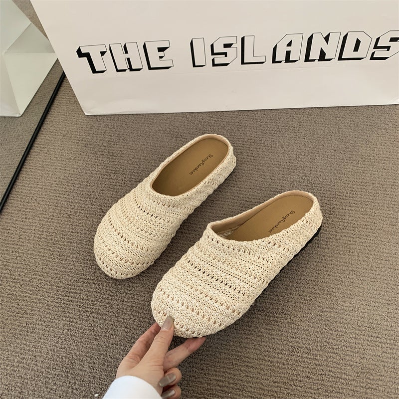Women's Bohemian Closed Toe Flat Sandals - PVC, Breathable, Lightweight - Image 1