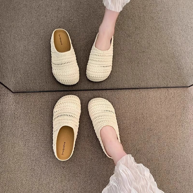 Women's Bohemian Closed Toe Flat Sandals - PVC, Breathable, Lightweight - Image 2