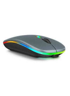 Zero Rechargeable Wireless Bluetooth mouse with RGB light , long life stable USB transmission distance of 10m - Grey  - Image 1