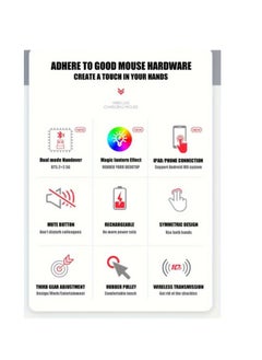 Zero Rechargeable Wireless Bluetooth mouse with RGB light , long life stable USB transmission distance of 10m - Grey  - Image 4
