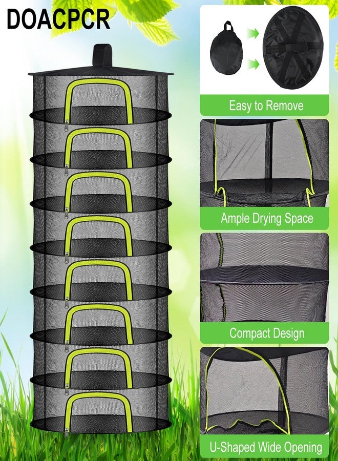 Doacpcr 8 Layer Herb Drying Rack, Hanging Mesh Net, Foldable Plant Drying Rack With U-Shaped Zipper, Garden Trimming Shears and Hooks, For Drying Herbs Plants, Fruits, Seafood, Clothing(8 Layers-23.62'') - Image 5