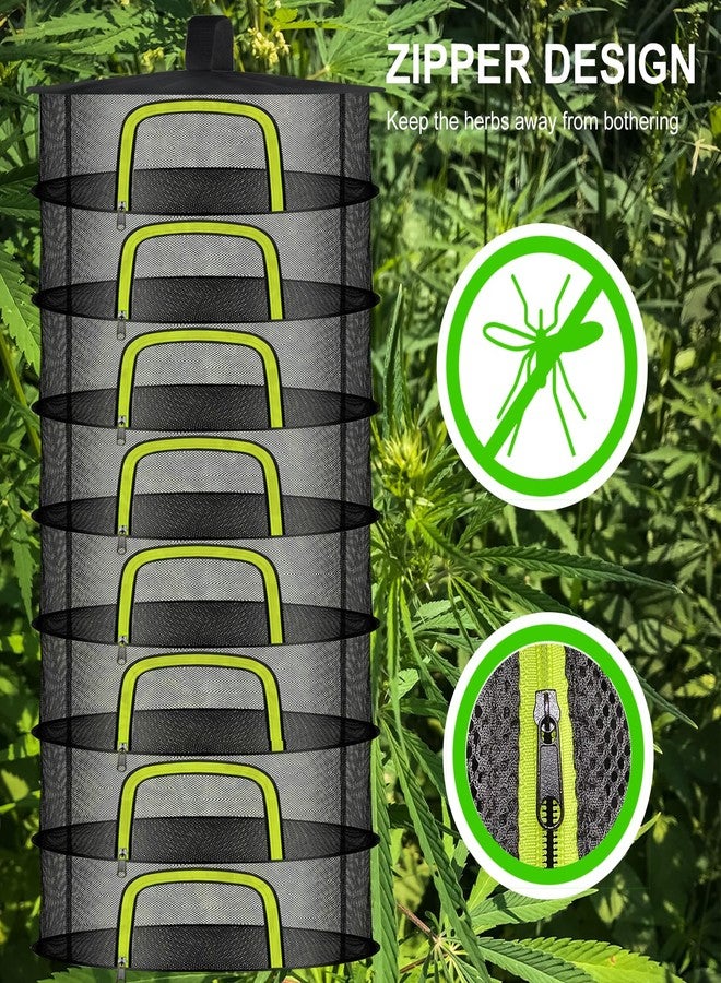 Doacpcr 8 Layer Herb Drying Rack, Hanging Mesh Net, Foldable Plant Drying Rack With U-Shaped Zipper, Garden Trimming Shears and Hooks, For Drying Herbs Plants, Fruits, Seafood, Clothing(8 Layers-23.62'') - Image 4
