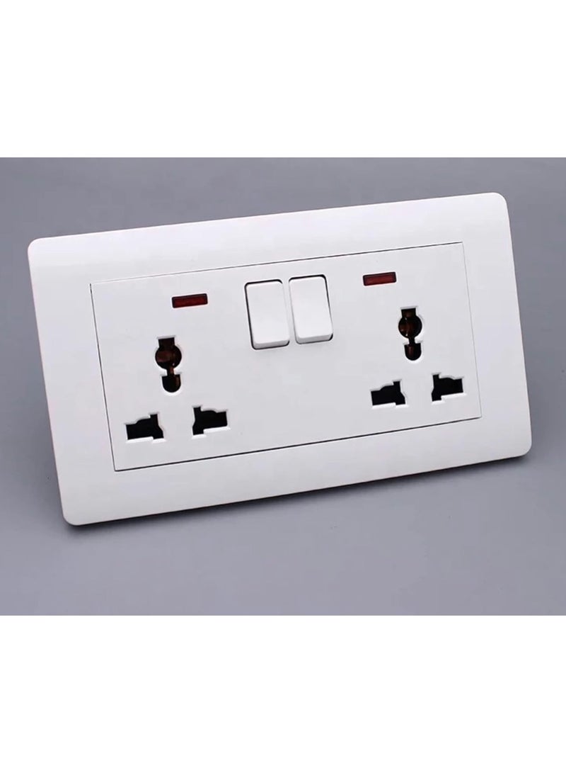 YD Universal Double Switch Socket – 13A Wall Power Outlet with Safety Shutters Dual Wall Mount Power Outlet With Individual Control Switches for Home, Office, and Commercial Use (30 Years Warranty)  - Image 4