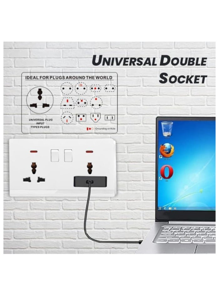YD Universal Double Switch Socket – 13A Wall Power Outlet with Safety Shutters Dual Wall Mount Power Outlet With Individual Control Switches for Home, Office, and Commercial Use (30 Years Warranty)  - Image 5