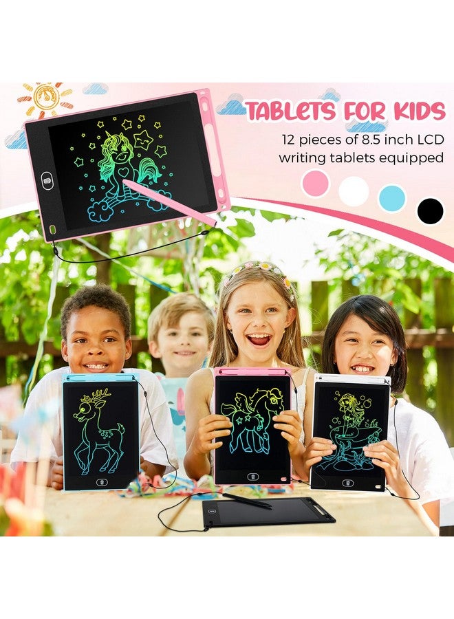 Tinlade 12 Pack LCD Writing Tablets 8.5 Inch Bulk Colorful Doodle Board Board Erasable Electronic Painting Drawing Pads Learning Toy Gifts for Boys Girls(Pink, Light Blue, White, Black) - Image 5