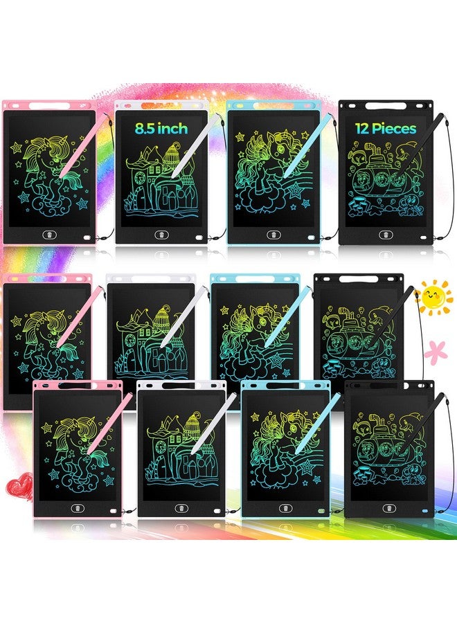 Tinlade 12 Pack LCD Writing Tablets 8.5 Inch Bulk Colorful Doodle Board Board Erasable Electronic Painting Drawing Pads Learning Toy Gifts for Boys Girls(Pink, Light Blue, White, Black) - Image 1