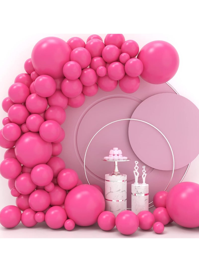 102Pcs Hot Pink Balloons Garland Kit,12Inch Hot Pink Party Balloons Arch Garland Kit with Pink Latex Balloons for Birthday Party Decoration,Baby Shower,Bridal Shower,Wedding - Image 2