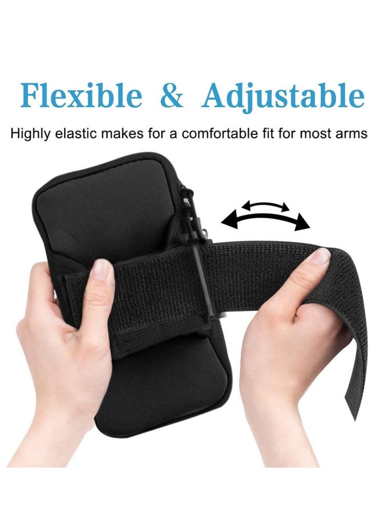 Generic Phone Arm Bag Armband Cell Phone Holder For Running Gym Sports Waterproof Black Cell Phone Holder Pouch Case With Earphone Hole - Image 2