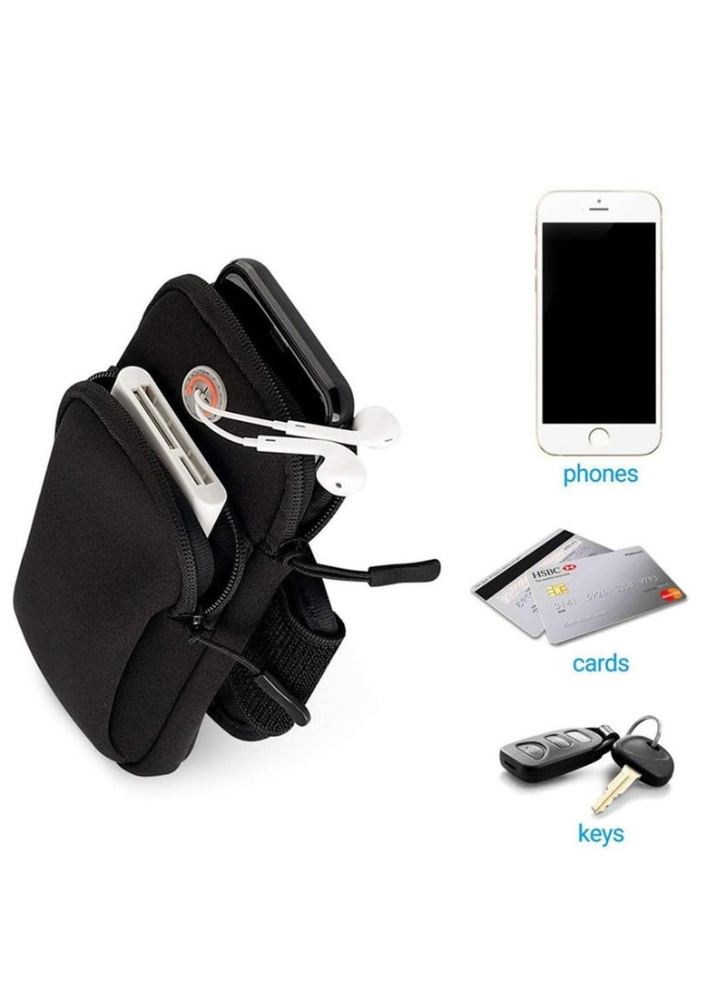 Generic Phone Arm Bag Armband Cell Phone Holder For Running Gym Sports Waterproof Black Cell Phone Holder Pouch Case With Earphone Hole - Image 3