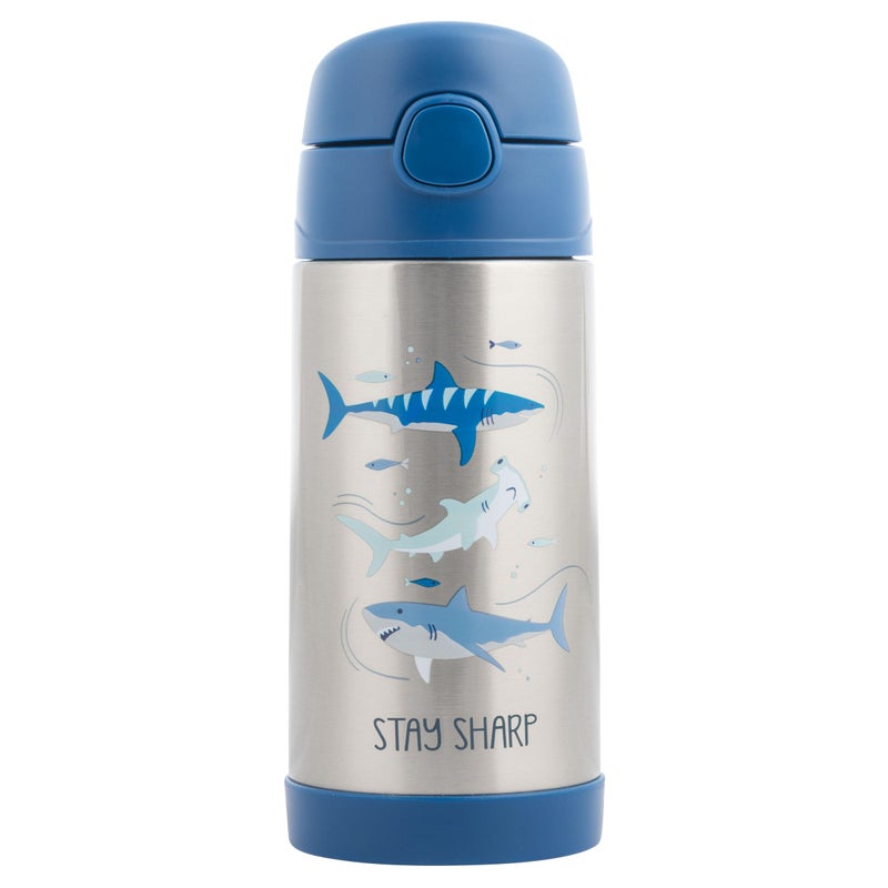 Stephen Joseph Double Wall Stainless Steel Bottles Insulated Water Bottle for Kids Toddlers Vacuum Insulated Bottle with Straw BPAFree Water Bottle 118 Ounces Shark - Image 2