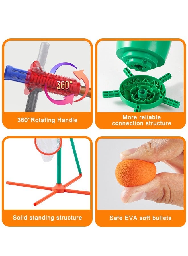 ERTYU Shooting Games Toys for Age 3+ Year Old Boys, Kids Toy Sports & Outdoor Game with Moving Shooting Target & 2 Popper Air Toy Guns & 24 Foam Balls, Gifts for Boys and Girls - Image 4