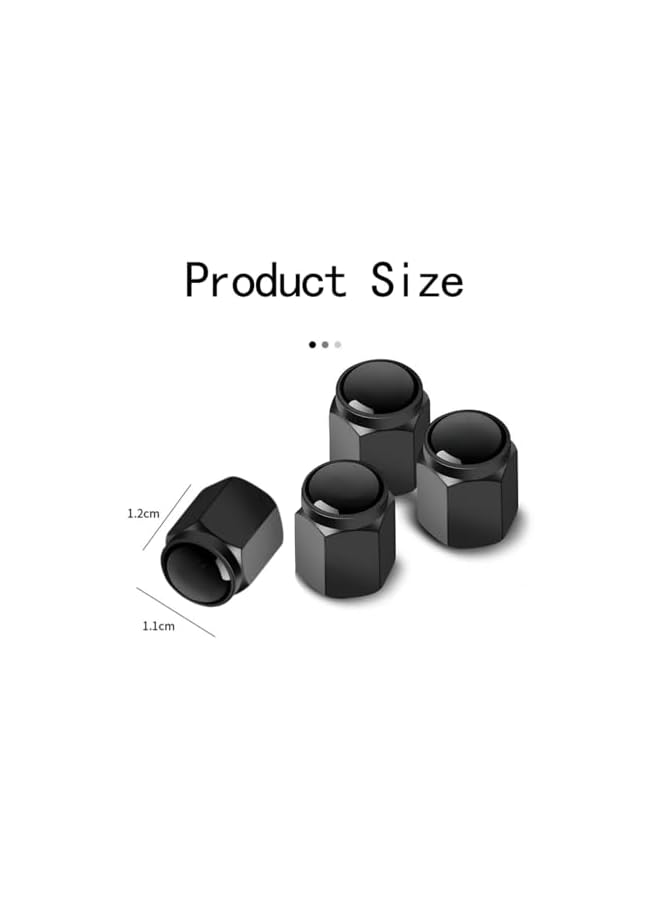 S-TOP 4PCS Car Tire Valve Stem Caps Fit for ROX 01 2024 2025 Accessories, Car Tire Air Caps Cover, Anti-Corrosion & Leak-Proof (Black) - Image 2