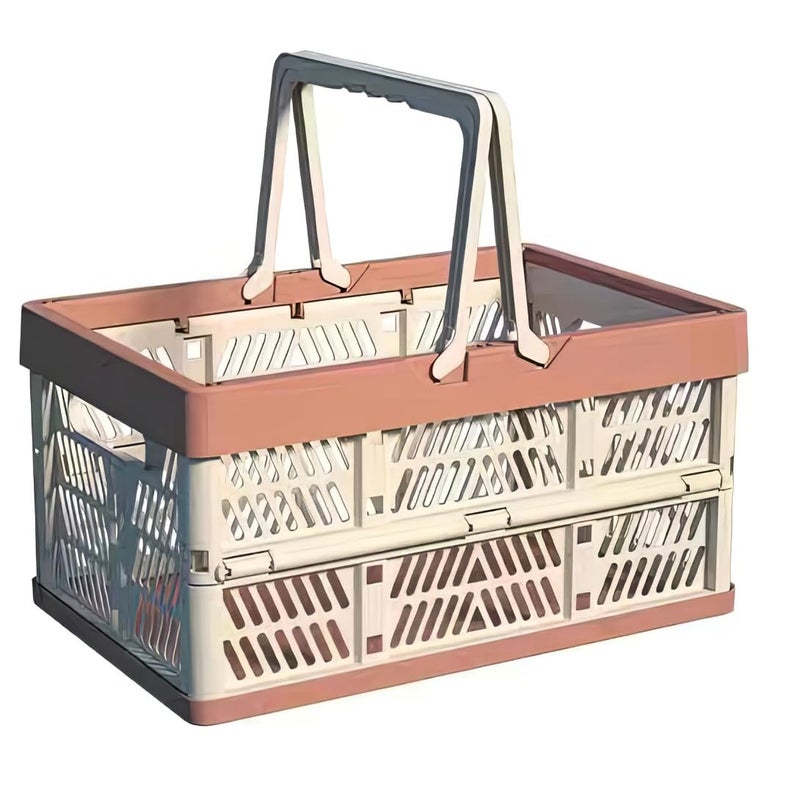UShioart Collapsible Crate Milk Crates for Storage Plastic shopping basket 20L for Kitchen Bathroom - Image 2
