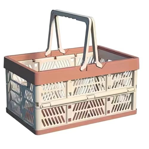 UShioart Collapsible Crate Milk Crates for Storage Plastic shopping basket 20L for Kitchen Bathroom - Image 1