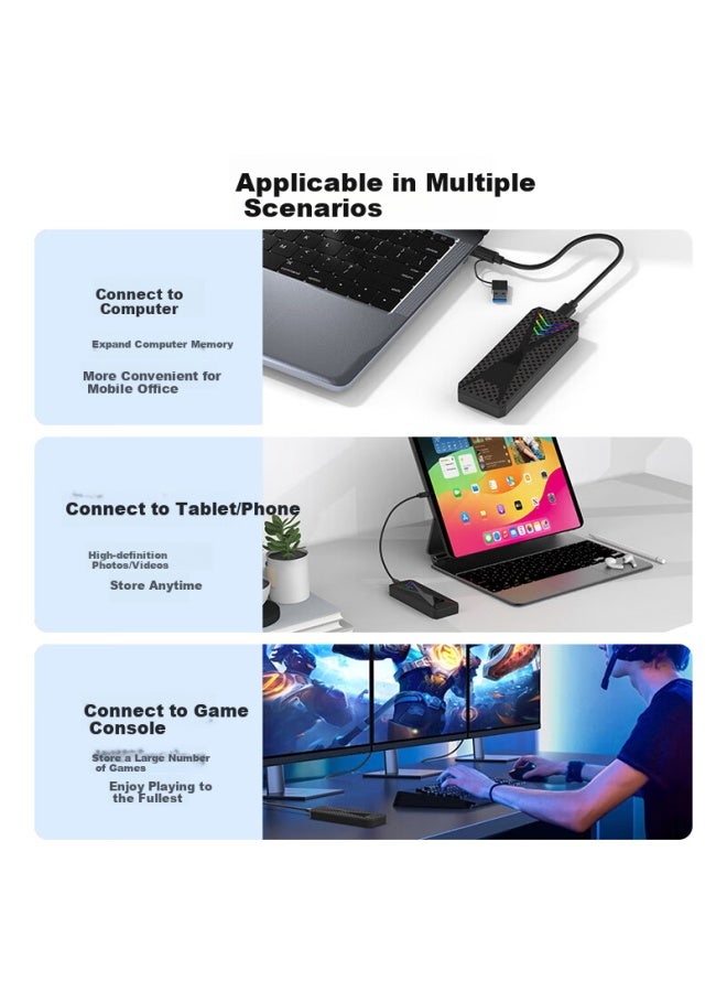 Godo om.2 Ssd Enclosure, Nvme To Type-c Dual Protocol, Ngff External Sata, For Laptops, Thunderbolt 3 - Image 3