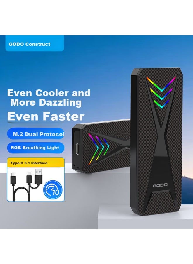 Godo om.2 Ssd Enclosure, Nvme To Type-c Dual Protocol, Ngff External Sata, For Laptops, Thunderbolt 3 - Image 1