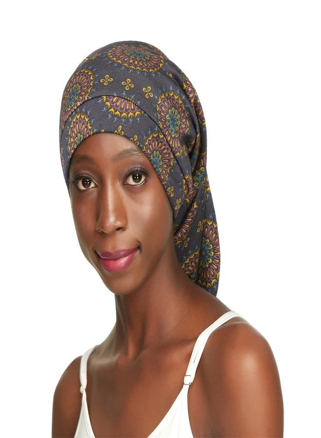 Awefeel Satin Lined Cap for Natural Hair Big Bonnet for Braids Print - Image 1