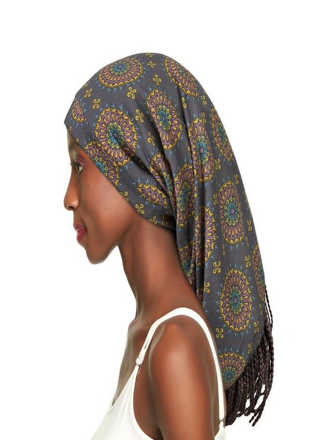 Awefeel Satin Lined Cap for Natural Hair Big Bonnet for Braids Print - Image 2