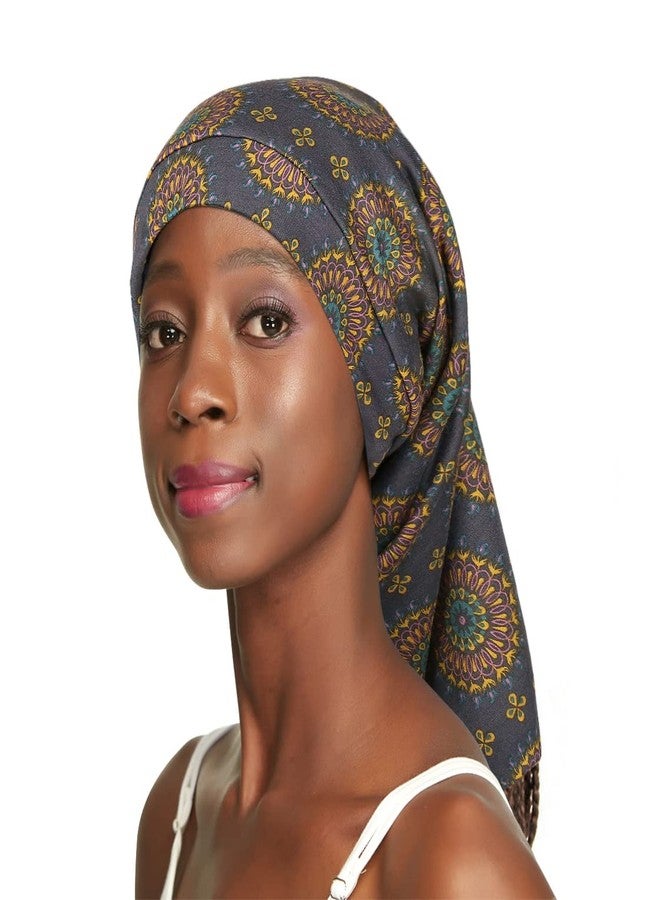 Awefeel Satin Lined Cap for Natural Hair Big Bonnet for Braids Print - Image 5
