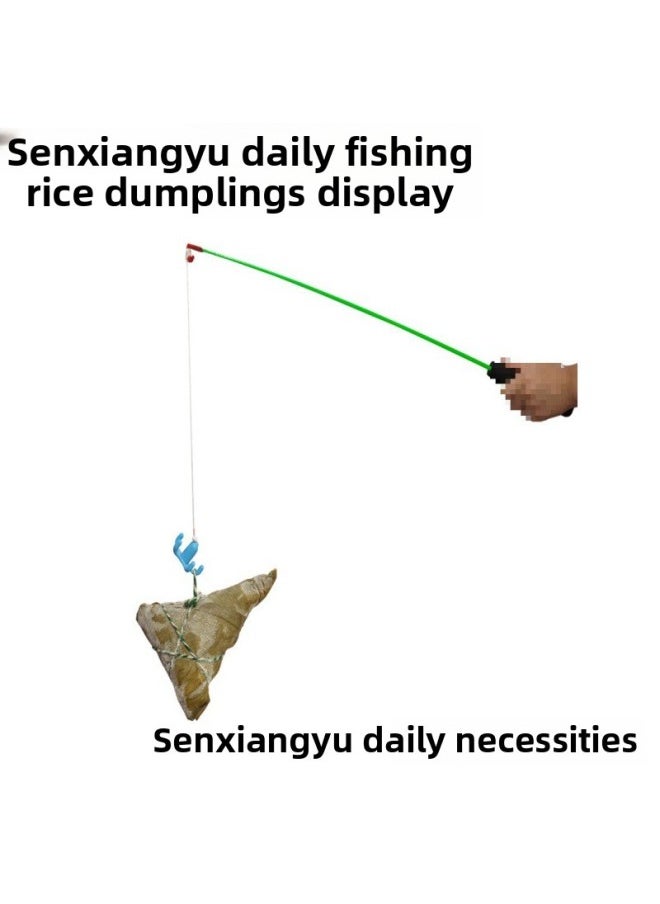 null - # Children's Fishing Rod For Activities To Catch Moon Cakes, Hooks, Zongzi Props, Mid-autumn Fishing, Radish Pulling Tools, Crabs And Lobsters-Color:1m Rod + Hook Floating Line Lead Pendant Color Random - Image 1