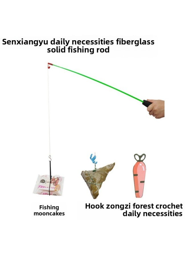 null - # Children's Fishing Rod For Activities To Catch Moon Cakes, Hooks, Zongzi Props, Mid-autumn Fishing, Radish Pulling Tools, Crabs And Lobsters-Color:1m Rod + Hook Floating Line Lead Pendant Color Random - Image 1