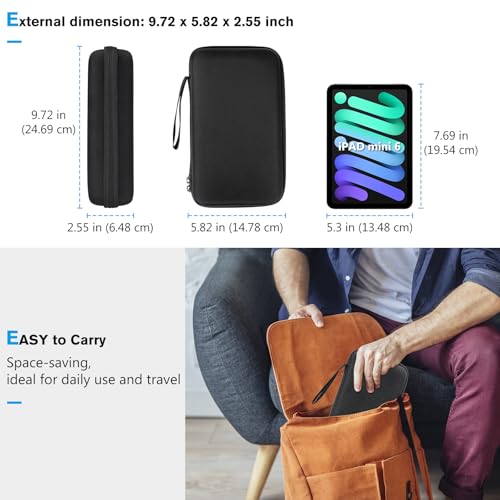 ProCase Large Hard Travel Electronic Organizer Case for MacBook Power Adapter Chargers Cables Tech Organizer Hard Drive USB Flash Disk SD Card Portable Electronics Accessories Bag Black - Image 3