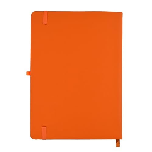 Cubic Premium A5 Hardbound Diary | PU Leather | Bright Orange Color | Elastic Closure | Built-in Ribbon Bookmark | Pen Holder | Ideal for Office, School & Personal Use - Image 5