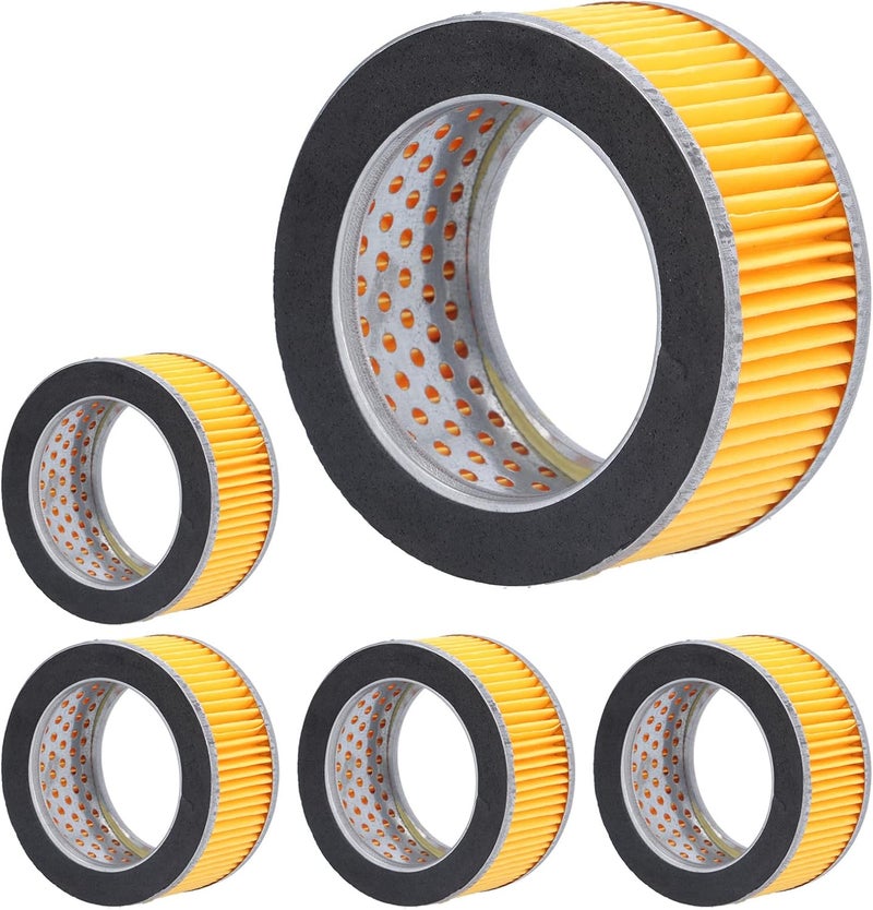 LiebeWH Piston Air Compressor Filter, Metal Cladding with Filter Paper, 5Pcs, 106x84x51mm for Piston Compressors and Easy Installation - Image 1