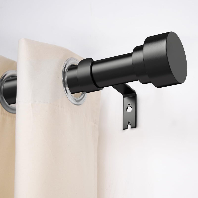 Time Forest Black Curtain Rods for Windows 32 to 120 Inch (2.6-10 Feet), 1 Inch Diameter Adjustable Heavy Duty Curtain Rod, Modern Style Indoor Outdoor Long Window Drapery Rods with End Caps - Image 2