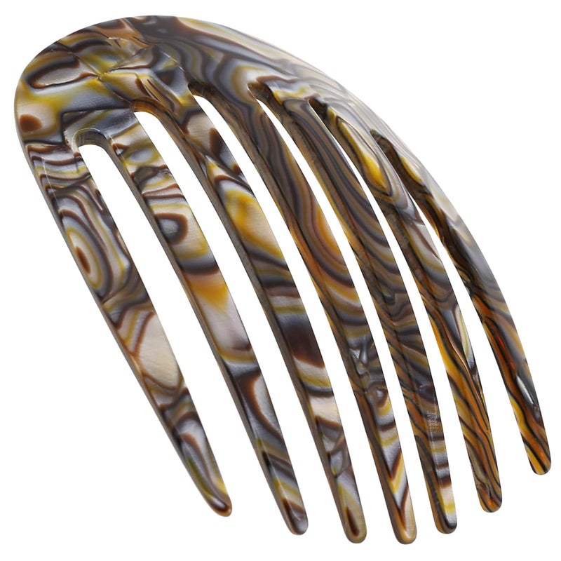 Camila Paris CP3398 French Hair Side Comb Small Rounded Onyx Handmade French Twist Hair Combs Strong Hold Hair Clips for Women Bun Chignon No Slip Styling Girls Hair Accessories Made in France