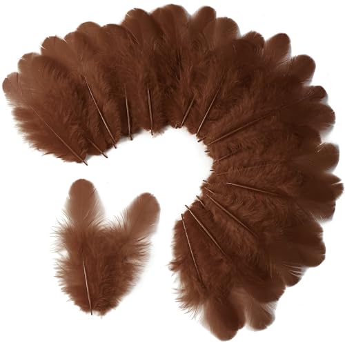 Soarer 300pcs Brown Feathers for Crafts - 3-5inch Craft Feathers Bulk for Wedding Home Party, Dream Catcher Supplies and DIY Crafts(Brown) - Image 2
