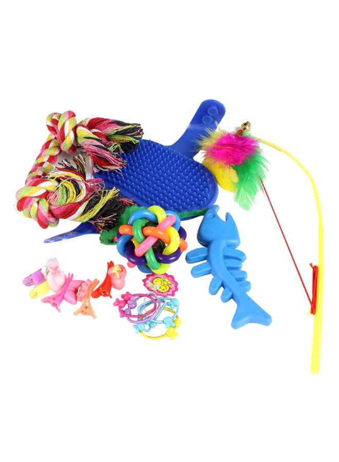 NIBEMINENT 16-Piece Teaser Ball And Mint Fish Catnip Toy Set Multicolor