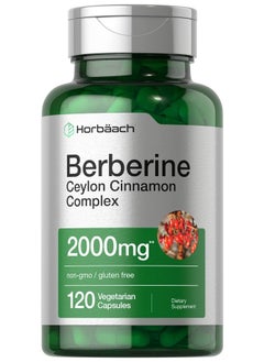 Horbaach Horbaach Berberine Plus Ceylon Cinnamon | 2000mg | 120 Veggie Capsules | Vegetarian, Non-GMO & Gluten Free Supplement | Berberine Complex  - Image 1