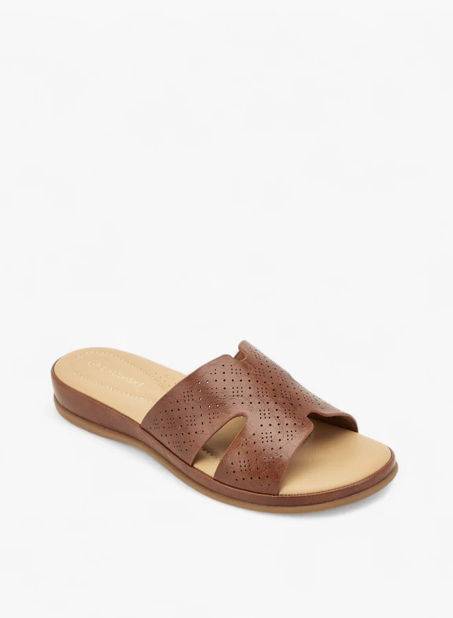 لو كونفورت Laser Cut Detail Slip-On Comfort Sandals