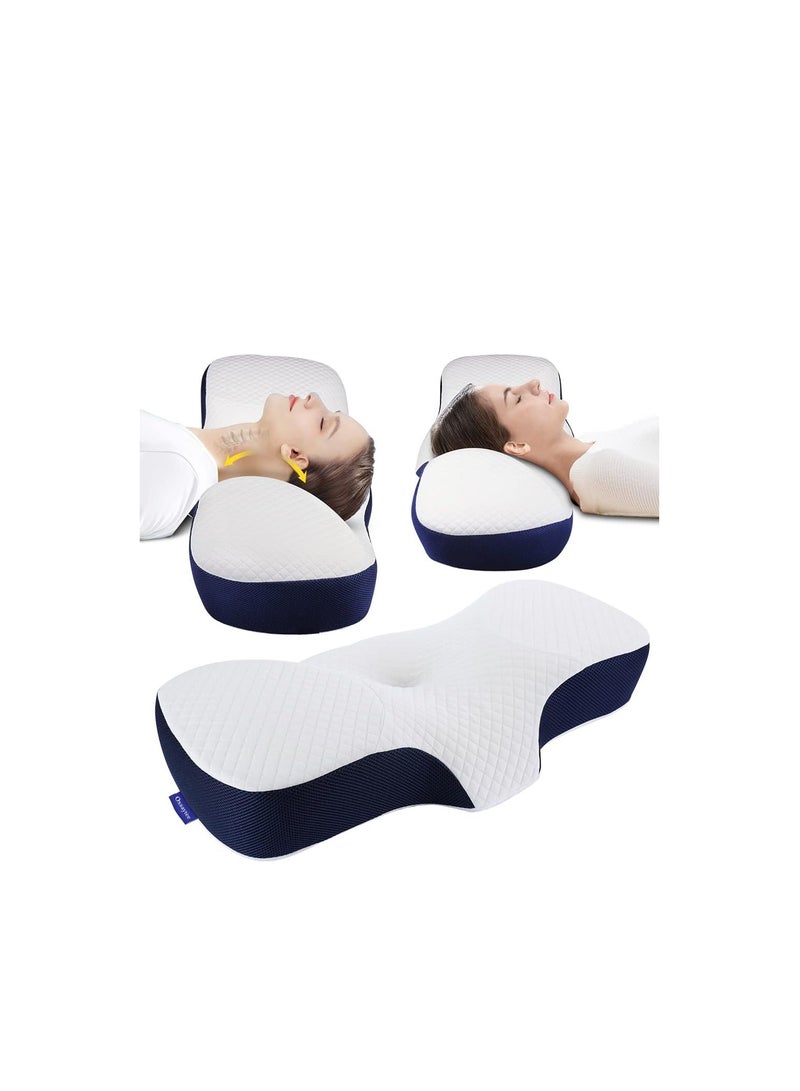 Cool Baby Memory Foam Neck Pillow, Adjustable Ergonomic Cervical Sleeping Pillow, Neck Support Bed Pillow for Shoulder and Neck Pain Relief, Orthopedic Pillow for Side Sleeping with Washable Cover - Image 1