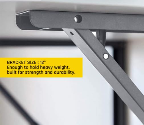 Premium Heavy Duty Foldable Metal Multipurpose Bracket with Fittings for fold Down Table or fold Down Racks Size 10121416182022 and 24GREY 18 - Image 2