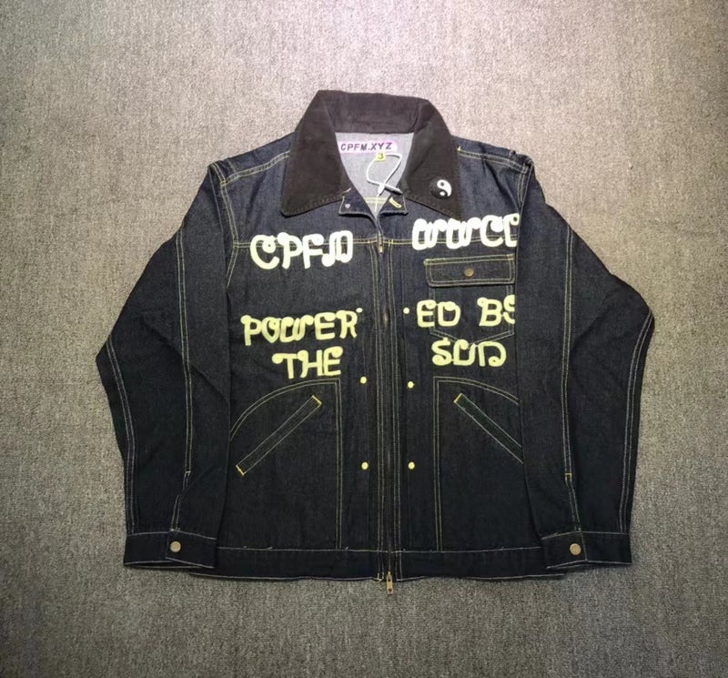 Vintage Washed High Street Cpfm.Xyz Denim Jacket Jacket Men'S And Women'S Denim Jacket Fashion - Image 1