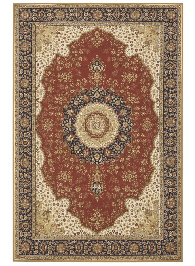 Alkaffary Bashayer Area Rug, Living Room & Majlis Rug, Luxury Heritage Arabic Design High-Quality Materials,100X200 cm, Red - Image 1