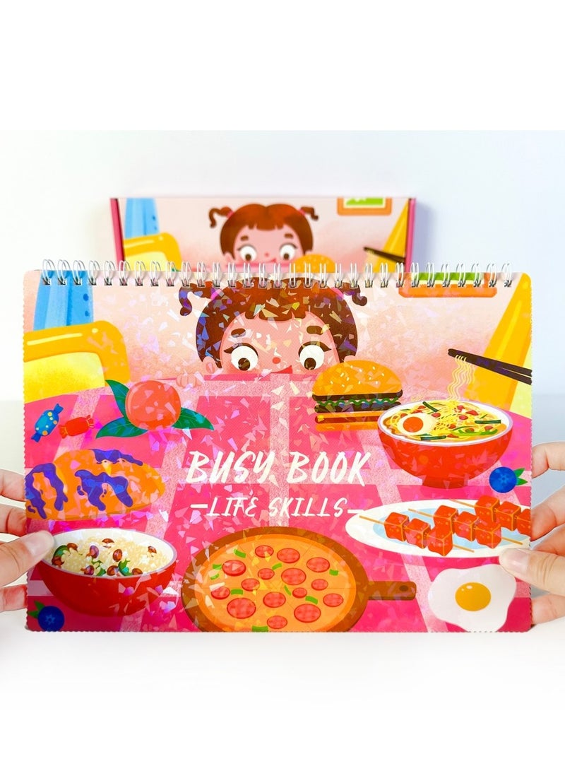 Busy Book with Life-themed Content, Preschool Learning Toy Book for Children, Early Education and Enlightenment Quiet Book - Image 4