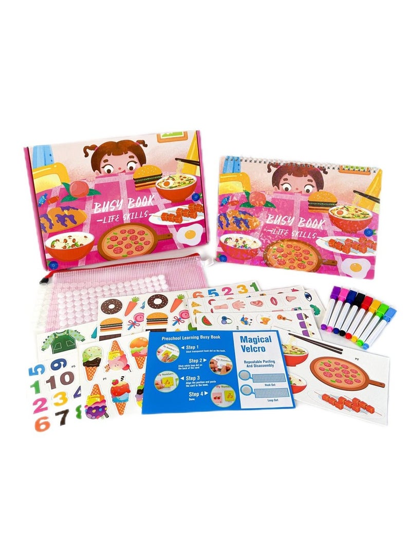 Busy Book with Life-themed Content, Preschool Learning Toy Book for Children, Early Education and Enlightenment Quiet Book - Image 1