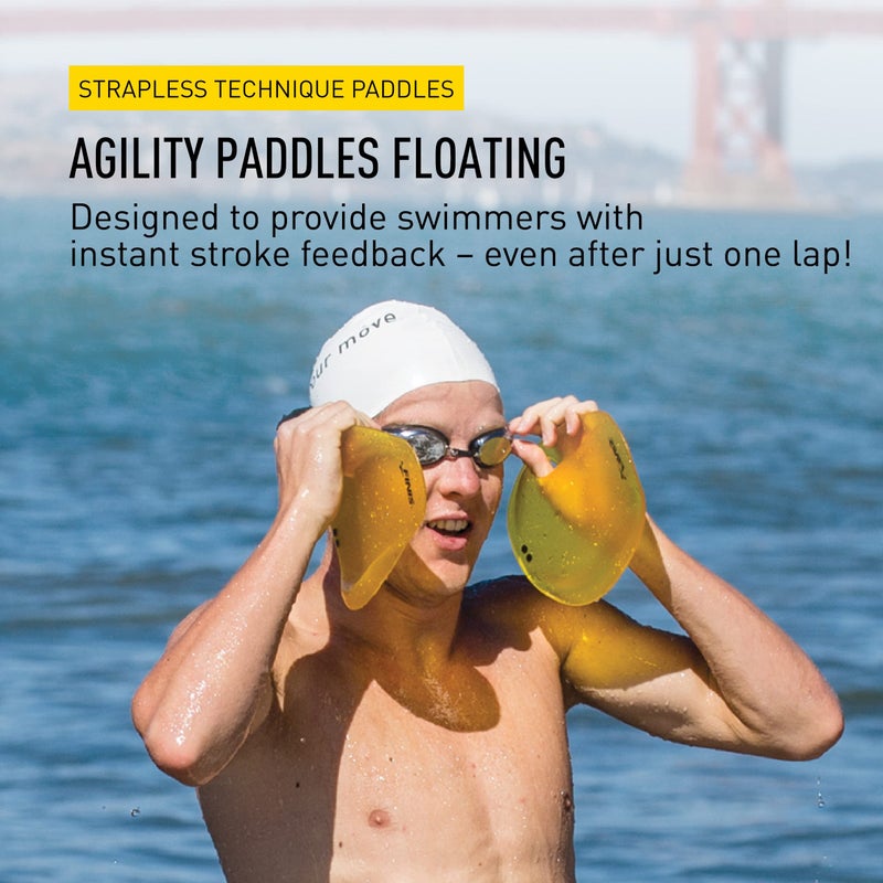 FINIS Agility Floating Swim Paddles - Strapless Design for Stroke Technique - Instant Feedback - Medium - Image 2